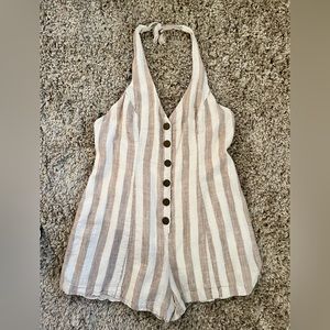 Striped short romper